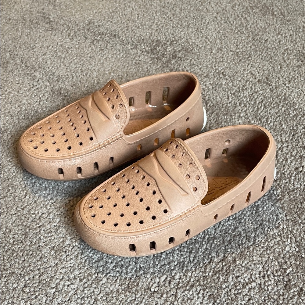 Kids Tan Slip-On Loafers